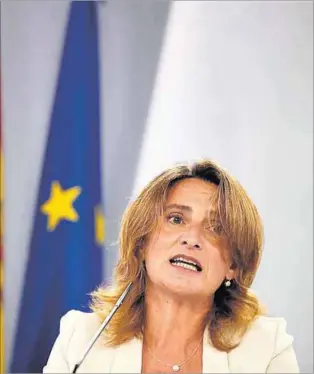  ?? JAVIER LIZÓN / EFE ?? Teresa Ribera, tras la reunión del Consejo de Ministros, ayer, en La Moncloa.