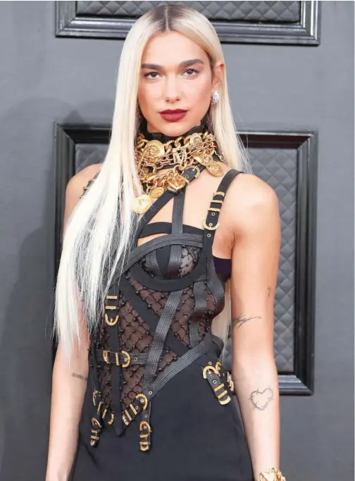  ?? Reuters ?? Dua Lipa poses at the 64th Annual Grammy Awards at the MGM Grand Garden Arena in Las Vegas, US on April 3, 2022.