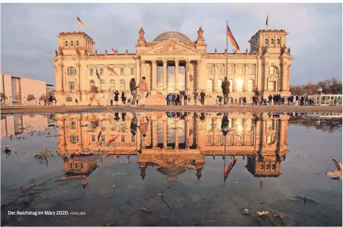  ?? FOTO: DPA ?? Der Reichstag im März 2020.