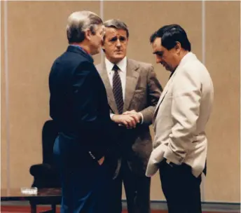  ?? PMO photo ?? Finance Minister Michael Wilson, Prime Minister Brian Mulroney and Deputy PM Don Mazankowsk­i in 1986. Geoff Norquay writes that they got tax reform right by taking the time to do it right.