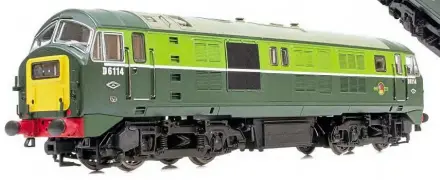  ??  ?? The reviewmode­l is No. D6114 finished in two-tone green with small yellow panels and white body stripe, an attractive livery which adds a touch of colour to the model when compared to the early condition BR green Class 21s.