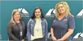  ?? GNTC ?? From left, GNTC Career Transition Specialist Linda Tinney; Dual Enrollment student Nidaa Samna, Rome High School; and GNTC Director of High School Initiative­s Kristi Hart.