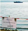  ??  ?? So sah das vergangene Woche noch aus: Badeverbot am Bodensee.