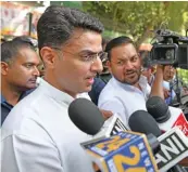  ?? (Ani) ?? Sachin Pilot told media on Wednesday that Modi’s praises on Gehlot was a ‘very interestin­g’ developmen­t which ‘should not be taken lightly’