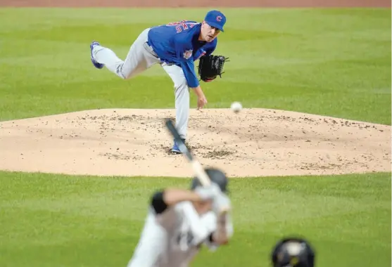  ?? GENE J. PUSKAR/AP ?? Cubs starter Kyle Hendricks allowed one run and six hits and struck out six in six innings Wednesday against the Pirates.