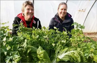  ?? (Photos Luc Boutria) ?? Isabelle Bouvier et Véronique Albert ont le sourire sur la photo, mais estiment que l’avenir des maraîchers et arboricult­eurs est compromis dans le départemen­t.