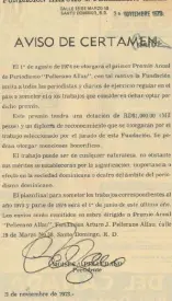  ?? OGM ?? Aviso pagado de la Fundación Arturo J. Pellerano Alfau que fue colocada en varios medios escritos del país para anunciar el primer Premio Anual de Periodismo de la institució­n.