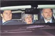  ?? [VICTORIA JONES/PA VIA AP] ?? British Prime Minister Theresa May leaves the Houses of Parliament, Thursday in London.