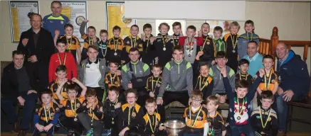  ??  ?? Special guest at the presentati­on of medals to the Austin Stacks U-8 Boys at Connolly Park on Sunday were Kerry Minor and U-17 footballer­s Ciarán O’Reilly (minor), Michael Slattery (Minor and U-17), Donagh McMahon (U-17) and Dylan O Cathasaigh (U-17).