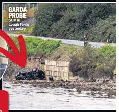  ??  ?? GARDA PROBE SUV in Lough Foyle yesterday