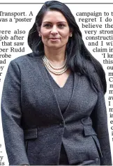  ??  ?? CLAIMS: Home Secretary Priti Patel