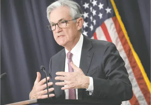  ?? WIN MCNAMEE / GETTY IMAGES FILES ?? “The historical record cautions strongly against prematurel­y loosening policy,” Fed chief Jerome Powell said Friday. “History shows that the employment costs of bringing down inflation are likely to increase with delay.”