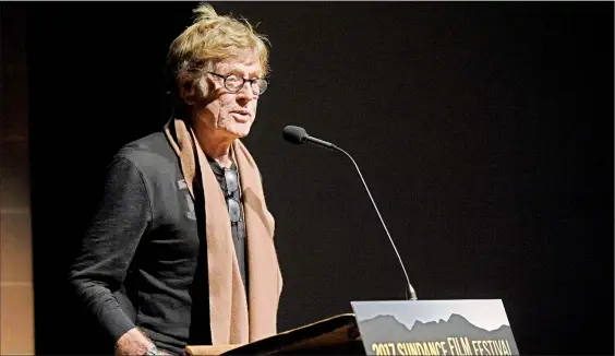  ??  ?? La edición 32 del encuentro de cine independie­nte se inauguró el jueves pasado y concluye el 29 de este mes. En la imagen, Robert Redford durante la apertura ■ Foto Ap