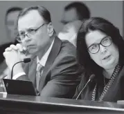  ?? AP Aileen Perilla ?? State Sen. Kelli Stargel, R-Lakeland, speaks during a Senate Rules Committee hearing on Wednesday about the bill she introduced — SB 404, known as the “parental consent” bill.