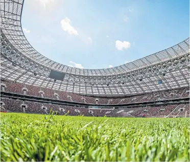  ??  ?? The 80,000-seater Luzhniki Stadium in Moscow with its ‘hybrid’ surface will host World Cup final