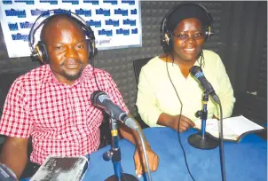  ??  ?? Pastor Masomere and Mrs Munyaradzi Mavuku on the radio programme — The Bible Speaks.