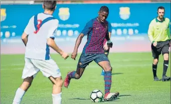  ?? FOTO: FCB ?? Ilaix Moriba volvió a ser titular frente al Europa y anotó el único gol del partido