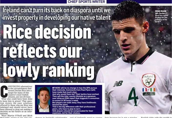  ??  ?? MIND MADE UP: Declan Rice has opted to play for the country of his birth