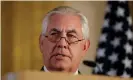  ??  ?? Secretary of state Rex Tillerson said the president ‘is open to finding those conditions where we can remain engaged.’ Photograph: Matt Dunham/PA