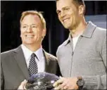  ??  ?? NFL commish Roger Goodell took air out of his relationsh­ip with Tom Brady after Deflategat­e, but he needs him now after concussion allegation­s.