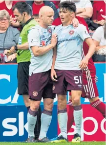  ??  ?? Steven Naismith has been something ofa mentor to teenager Aaron Hickey