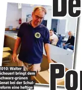  ??  ?? 2010: Walter Scheuerl bringt dem schwarz-grünen Senat bei der Schulrefor­m eine heftige Niederlage bei.