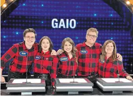  ?? FAMILY FEUD ?? The Gaio family from Niagara-on-the-lake will appear on “Family Feud Canada” on Monday. From left are: Ryan Gaio, Sarah Howden Gaio, Danielle Gaio, Walter Gaio and Katherine Gaio.