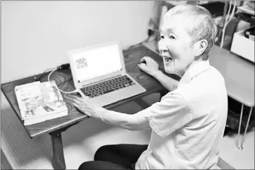  ??  ?? Programmer Masako Wakamiya,82, speaking during an interview with AFP in Fujisawa, Kanagawa prefecture. — AFP photos