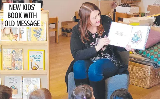  ??  ?? STRONG HEARTS: Toowoomba author Tegan Marschke reads her latest book to Rosemont Cottage kindergart­en and preschool students.