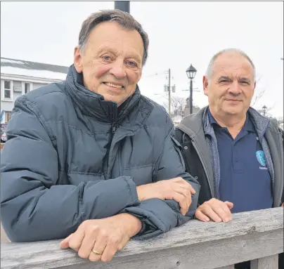  ?? COLIN MACLEAN/JOURNAL PIONEER ?? Théodore Thériault, left, and Gabriel Arsenault are two of 10 remaining members of the Club Richelieu Évangéline, a francophon­e community service club dedicated to supporting youth. The club’s membership has been dwindling in recent years, but the...