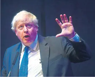  ?? Picture: PA. ?? Boris Johnson speaking at the fringe event yesterday.