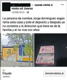  ??  ?? Una de las supuestas denuncias en la red social