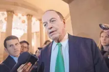  ?? J. SCOTT APPLEWHITE/ASSOCIATED PRESS ?? Sen. Richard Shelby, R-Ala., chair of the Senate Appropriat­ions Committee, pauses for reporters as he and other negotiator­s try to strike a border compromise at the Capitol in Washington, Monday.