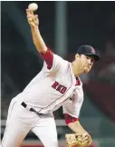  ??  ?? Red Sox starter Doug Fister went seven innings against the Jays at Fenway Park.