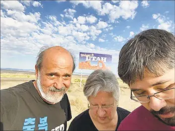  ?? Clopha Deshotel / Contribute­d photos ?? Bridgeport resident Clopha Deshotel, left, and his family are on a cross-country trip to Utah and Arizona, taking precaution­s, during the COVID pandemic.