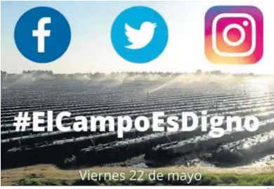  ?? H. I. ?? Campaña de apoyo al sector agrario lanzado por la CR Palos de la Frontera en las redes sociales.