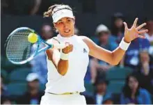  ?? Reuters ?? Garbine Muguruza of Spain plays a shot during her first round match against Naomi Broady of Great Britain.