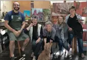  ??  ?? NEW ORDER: Some of the participat­ing artists, from left, Scott Kotze, Estelle Hudson, Maggie Strachan, Bridget Clutten and Gill van Wyk with Starsky, the studio dog.