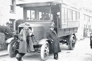  ??  ?? A bus belonging to the Caernarfon Motors c.1920