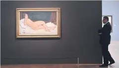  ??  ?? STATE OF THE ART: The ‘Nu Couche (sur le cote gauche)’ painting by Amedeo Modigliani which sold for $157.2 million at an auction in New York.