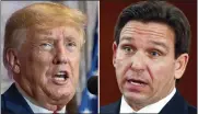  ?? ASSOCIATED PRESS FILE PHOTO ?? This combinatio­n of the photos shows former President Donald Trump, left, and Florida Gov. Ron Desantis, right.