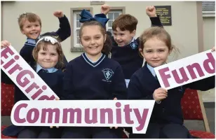  ?? Photos by Don MacMonagle ?? Scoil Corp Chríost, Knockanure, pupils Sean Kissane, Megan Whyte, Chloe Kennelly, Dawn Horan and Simon Buckley spelling it all out.