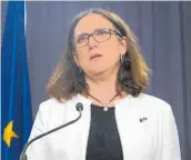  ?? Photo / AP ?? Cecilia Malmstrom kicks off EU trade talks in Wellington today.