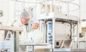  ?? Photograph: Stewart Donn/CSL ?? CSL scientists at the Broadmeado­ws facility where Australia’s Covid vaccine will be manufactur­ed if it’s deemed safe and effective.