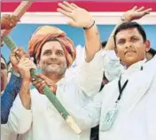  ?? HT PHOTO ?? Congress vicepresid­ent Rahul Gandhi during a rally at Bayad in Aravalli district of Gujarat on Saturday.