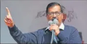  ?? MOHD ZAKIR/HT PHOTO ?? Kejriwal said that the govt plans to provide uninterrup­ted water supply in all unauthoris­ed colonies by next year.