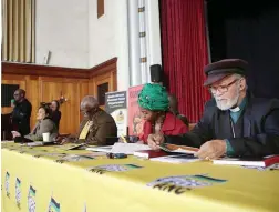  ?? PICTURE: BRENDAN MAGAAR/AFRICAN NEWS AGENCY (ANA) ?? DWELLING: Panelists at a land summit the ANC Western Cape hosted in Stellenbos­ch at the weekend.