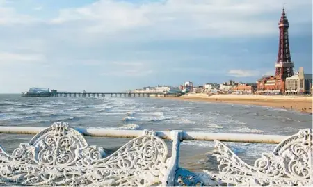  ?? RICK STEVES ?? Blackpool is dominated by the Blackpool Tower. Shaped like a stubby Eiffel Tower, this 518-foot-tall symbol of Blackpool has a grand view.