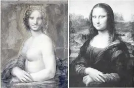  ?? (AP) ?? A SKETCH called the Monna Vanna (left photo) could have been a preparator­y work for the Mona Lisa.