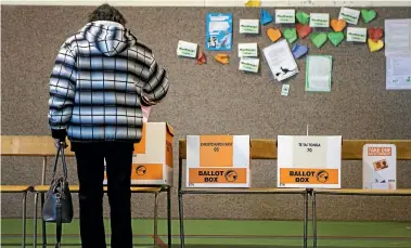  ?? PHOTO: IAIN MCGREGOR/FAIRFAX NZ ?? Several former prime ministers have called for compulsory voting after a steady decline in voter turnout.